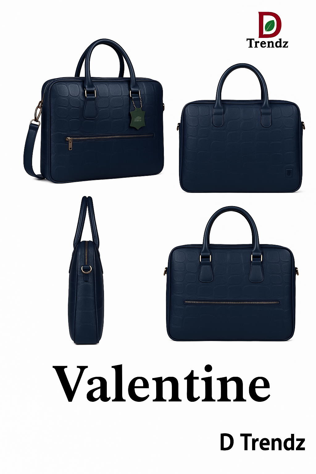 Leather Laptopbag for work& Travel- Geniune leather office Briefcase with Trolly strap,laptop sleeve, smart organisation with crcodile texture.