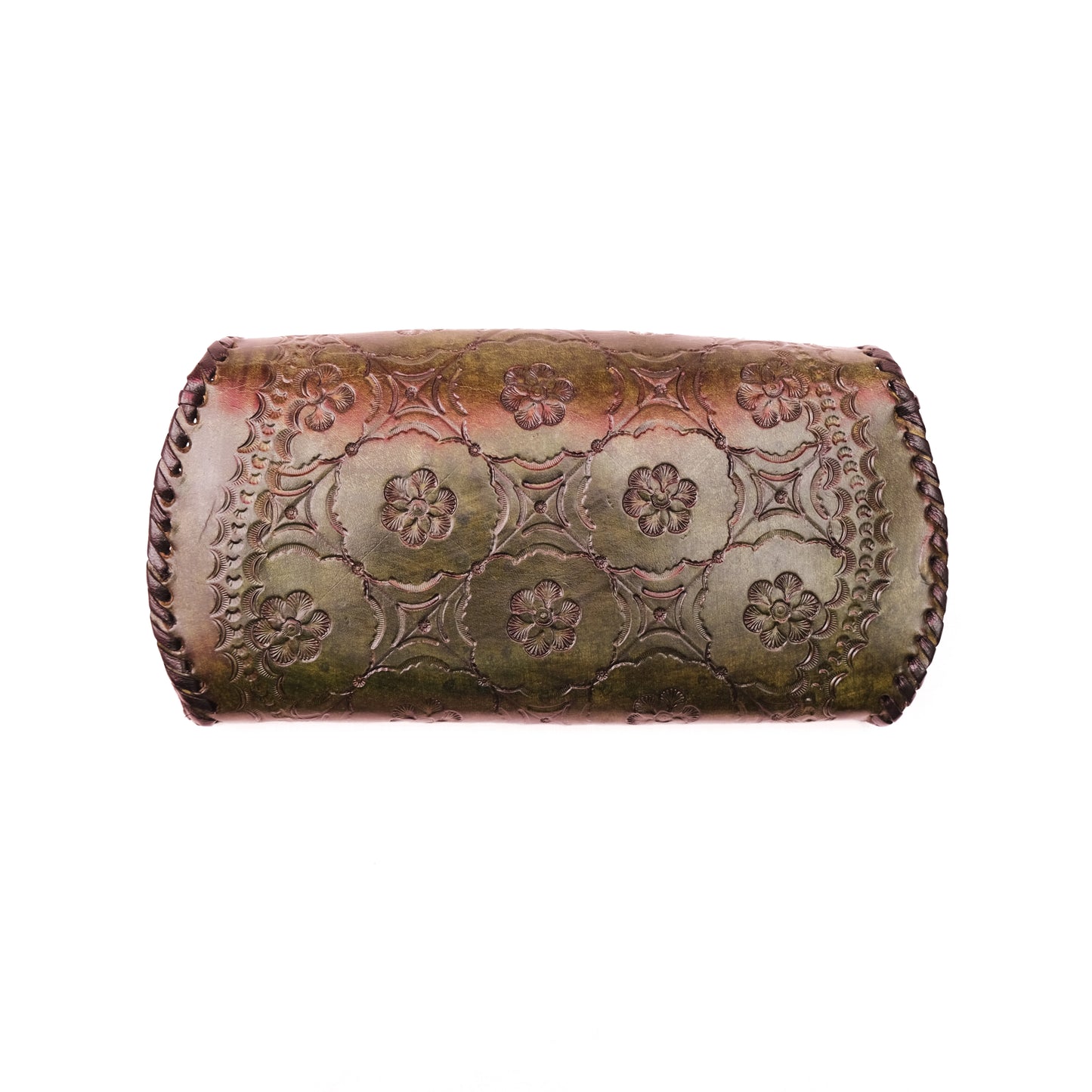 Hand tipped croco finish clutches with flap