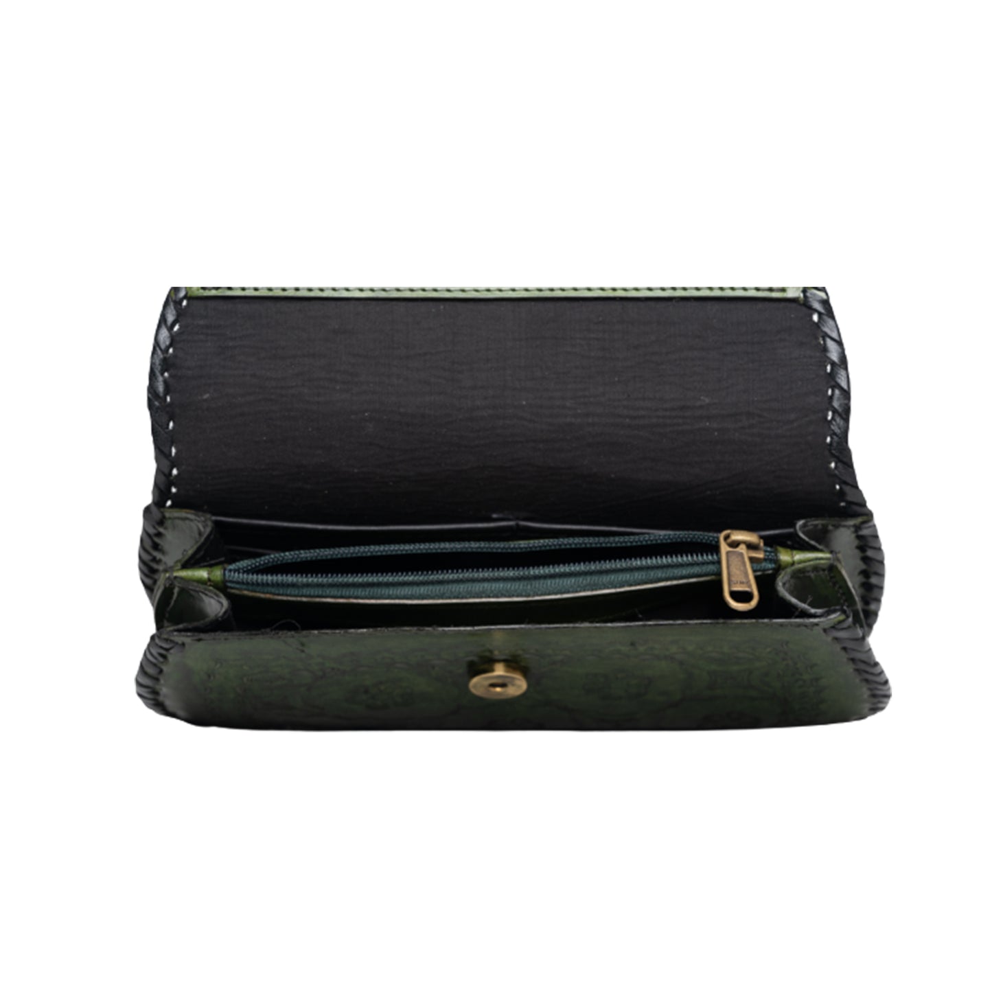Hand finished non zipper clutches