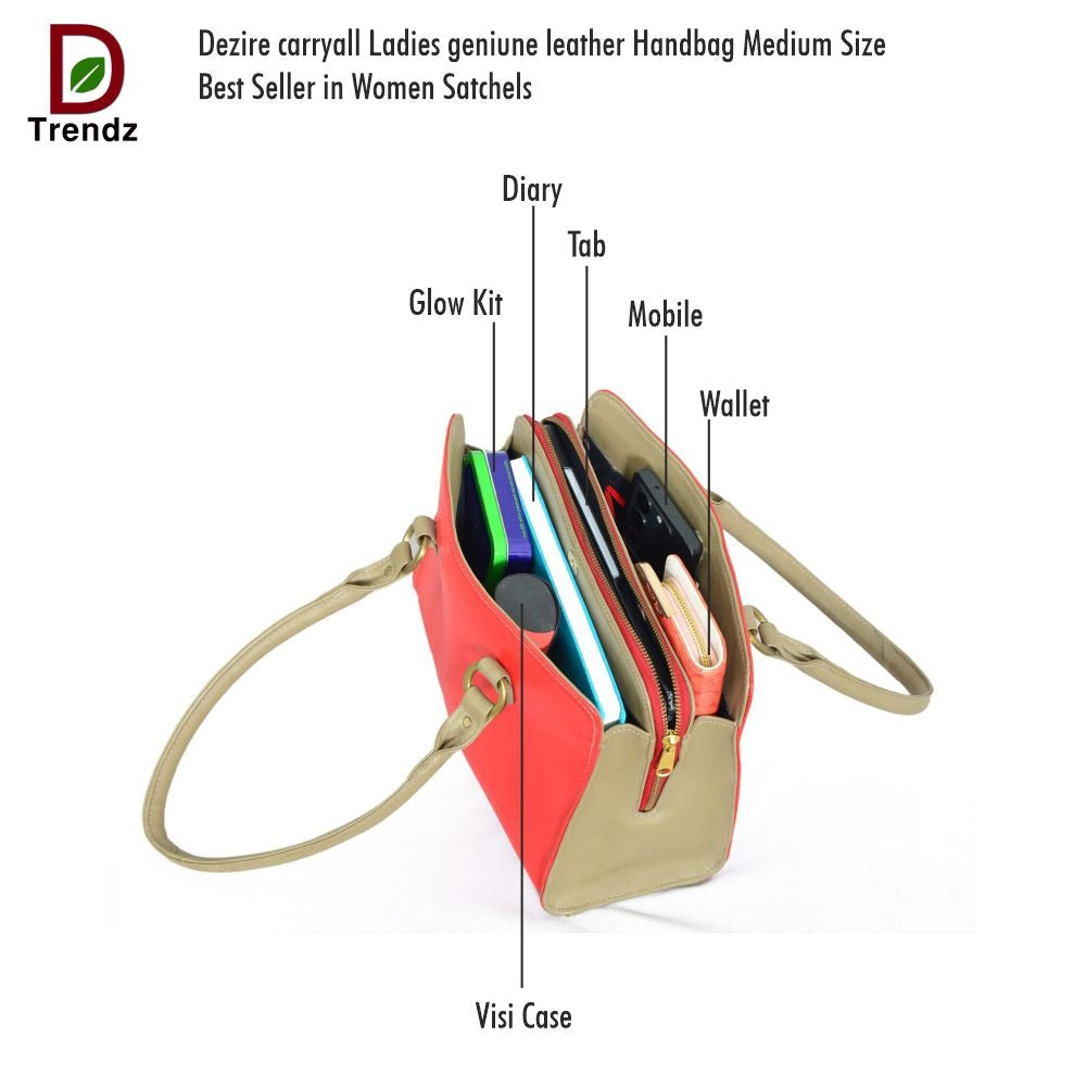 D Trendz Genuine Leather Ladies Handbag-Urban Luxe-Carry Elegance every day