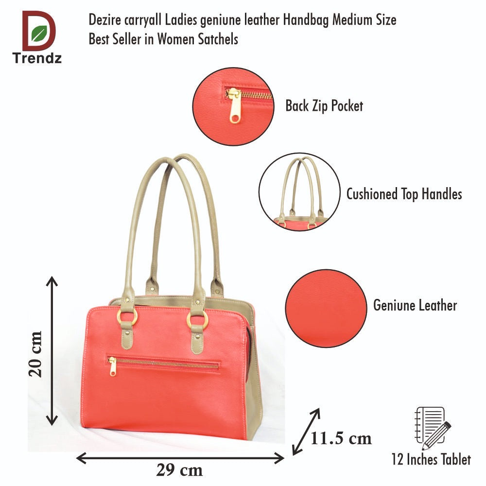 D Trendz Genuine Leather Ladies Handbag-Urban Luxe-Carry Elegance every day